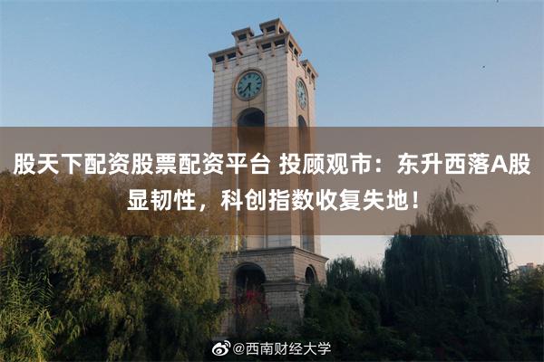 股天下配资股票配资平台 投顾观市：东升西落A股显韧性，科创指数收复失地！