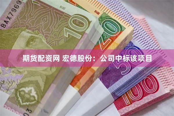 期货配资网 宏德股份：公司中标该项目