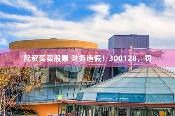 配资买卖股票 财务造假！300128，罚