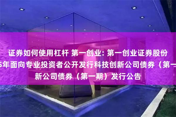 证券如何使用杠杆 第一创业: 第一创业证券股份有限公司2025年面向专业投资者公开发行科技创新公司债券(第一期)发行公告