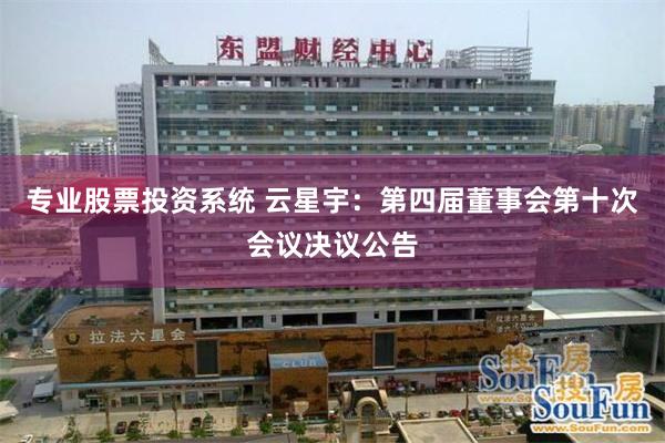 专业股票投资系统 云星宇：第四届董事会第十次会议决议公告